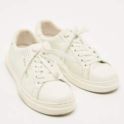 Pre Owned Palm Angels Size 38 White Leather Lace Up Sneakers