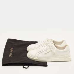 Pre Owned Palm Angels Size 38 White Leather Lace Up Sneakers