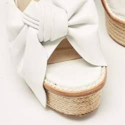 Paloma Barceló White Leather Slide Espadrille Sandals Size 38