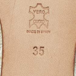 Pre Owned Paloma Barceló Brown Woven Leather Wedge Sandals Size 35