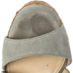Paloma Barceló Light Grey Suede Mafafa Wedge Platform Sandals Size 36.5