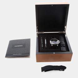Pre Owned Panerai Luminor Marina PAM01312 Automatic Black Stainless Steel Men's Wristwatch 44mm