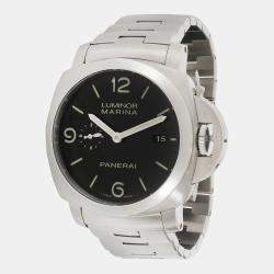 Panerai Black Stainless Steel Luminor Marina PAM00328 Women's Wristwatch 44 mm