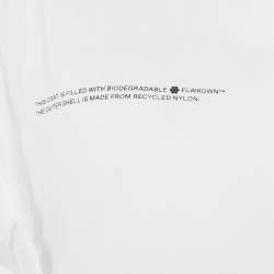 Pangaia White Nylon Flwrdwn Hooded Long Jacket M