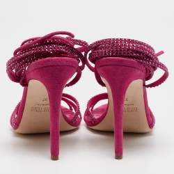 Paris Texas Pink Suede Crystal Embellished Holy Nicole Sandals Size 37