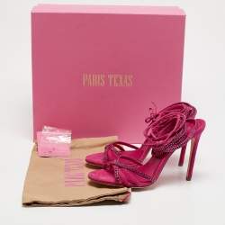 Paris Texas Pink Suede Crystal Embellished Holy Nicole Sandals Size 37