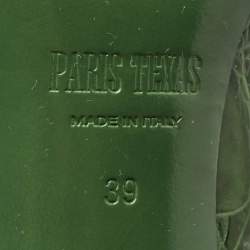 Pre Owned Paris Texas Green Croc Embossed Leather Knee Length Boots Size 39