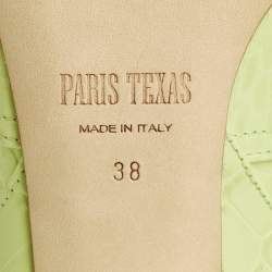 Paris Texas Lime Green Croc Embossed Leather Paloma Mid Calf Boots Size 38