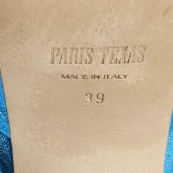 Paris Texas Blue Leather Platform Lace Up Sandals Size 39