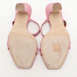 Paris Texas Pink Croc Embossed Leather Sandals Size 37