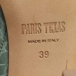 Pre Owned Paris Texas Green Croc Embossed Leather Knee Length Boots Size 39