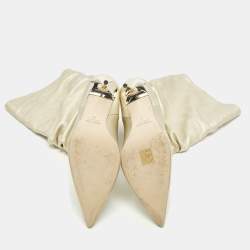 مملوكة مسبقًا حذاء بوت باريس تكساس جلدي ذهبي بارتفاع متوسط للساق مقاس 41