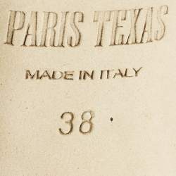 Pre Owned Paris Texas Stiletto Size 38 Blue Croc Embossed Leather Slide Sandals