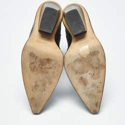 Pre Owned Paris Texas Rodeo 100 Size 37 Black Lizard Embossed Leather Mid Calf Boots