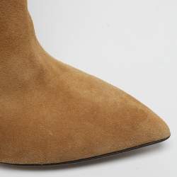 مملوكة مسبقًا Paris Texas Slouchy Size 36 Beige Croc Embossed Leather and Suede Mid Calf Boots