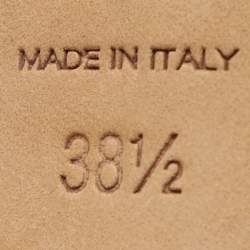 Pre Owned Paris Texas Size 38.5 Gold Metallic Faux Croc Effect Leather Slide Sandals