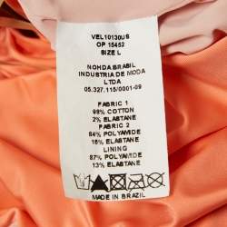 Patbo Coral Pink Mesh and Jersey Cut-Out Sheer Beach Dress L