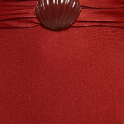 PATBO Brick Red Knit Netted Sleeve Detail Swimsuit L