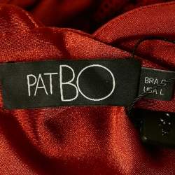 PATBO Brick Red Knit Netted Sleeve Detail Swimsuit L
