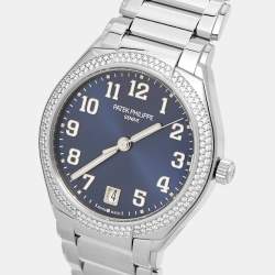 Patek Philippe Blue Stainless Steel Diamond Twenty-4 7300/1200A-001 Women's Wristwatch 36 mm