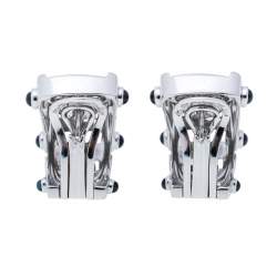 Patek Philippe Twenty-4 Diamond Sapphire 18K White Gold Half Hoop Earrings