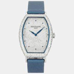 Patek Philippe Silver 18k White Gold Gondolo Manual Winding Women's Wristwatch 29 mm