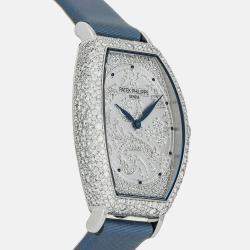 Patek Philippe Silver 18k White Gold Gondolo Manual Winding Women's Wristwatch 29 mm