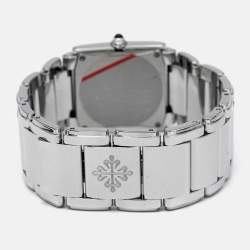 Pre Owned Patek Philippe Grey Stainless Steel Diamonds Twenty-4 4910/10A-010 Women's Wristwatch 25 mm