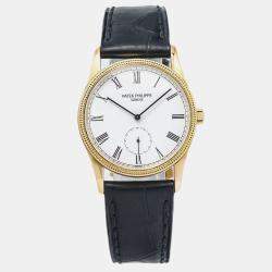 Patek Philippe White Yellow Gold Calatrava 3796J Manual Winding Women's Wristwatch 31mm