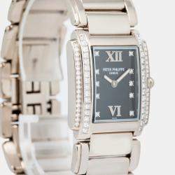 Patek Philippe Twenty-4 4910/20 Quartz Black Diamond Stainless Steel Women's Wristwatch 25 mm