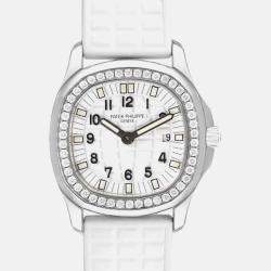 Patek Philippe Aquanaut 4961A Quartz White Stainless-Steel Women's Wristwatch 28 mm