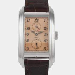 Patek Philippe 10-Day Tourbillon 5101P Manual Winding Salmon Platinum Women's Wristwatch 29 mm