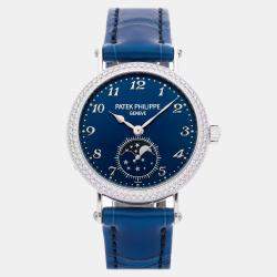 Pre Owned Patek Philippe Complications 7121/200G-001 Manual Winding Blue 18k White Gold Women's Wristwatch 33 mm