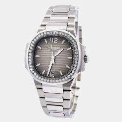 Pre Owned Patek Philippe Nautilus 7018/1A-011 Automatic Grey Stainless Steel Women’s Wristwatch 34 mm
