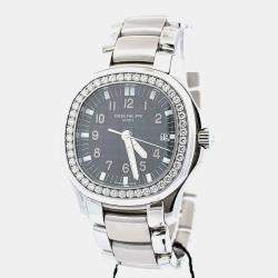 Pre Owned Patek Philippe Aquanaut 5087/1A-001 Quartz Black Stainless Steel Women’s Wristwatch 35 mm