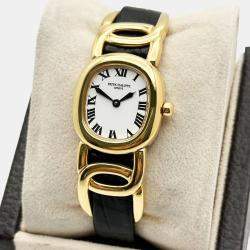Pre Owned Patek Philippe Golden Ellipse 4830J Quartz 18K Yellow Gold Women's Wristwatch 27 mm