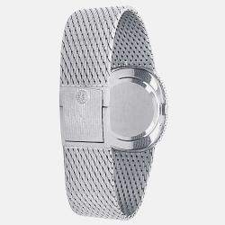 Pre Owned Patek Philippe Golden Ellipse 3748/009 Manual Winding Blue Dial 18k White Gold Diamond Women's Wristwatch 29 mm