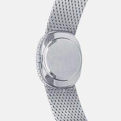 Pre Owned Patek Philippe Golden Ellipse 3748/009 Manual Winding Blue Dial 18k White Gold Diamond Women's Wristwatch 29 mm