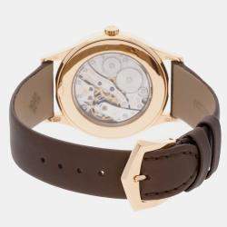 مملوكة مسبقًا Pre-Owned Patek Philippe Calatrava 4897R-001 Brown Manual Winding 18k Rose Gold Women's Wristwatch 33 mm