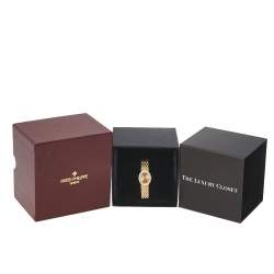 Pre Owned Patek Philippe Champagne Diamonds 18K Yellow Gold Vintage Oval 4752/001 Women's Wristwatch 18 MM