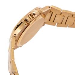 Pre Owned Patek Philippe Black 18K Yellow Gold Diamonds Nautilus 4700 Women's Wristwatch 27 mm