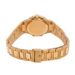 Pre Owned Patek Philippe Black 18K Yellow Gold Diamonds Nautilus 4700 Women's Wristwatch 27 mm