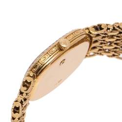 Pre Owned Patek Philippe Blue 18K Yellow Gold Diamond Ellipse 4698/1 Circa 1986 Women's Wristwatch 20 mm