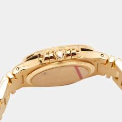 Pre Owned Patek Philippe Champagne 18k Yellow Gold Nautilus 4700/51 Women's Wristwatch 27 mm