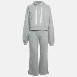 مملوكة مسبقًا Patrizia Pepe Grey Logo Embossed Knit Set XS