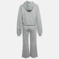 مملوكة مسبقًا Patrizia Pepe Grey Logo Embossed Knit Set XS
