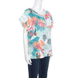 Paul & Joe Multicolor Jungle Printed Cotton Dolman Sleeve Top XL
