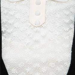 Paul & Joe Black Jacquard Lace Bib Detail Rythme Sleeveless Dress S