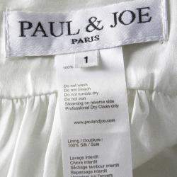 Paul and Joe White Sequin Embellished Ruched Sleeveless Top S