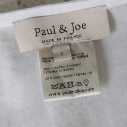 Paul and Joe White Cotton Mesh Panel Detail Cropped Top S